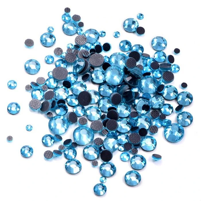 iron on diamante blue